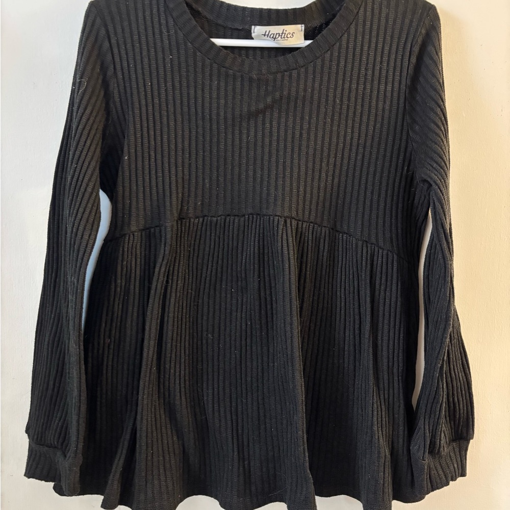 Women's Black Ribbed Sweater